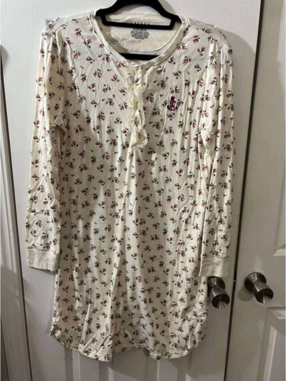 Lauren Ralph Lauren Fitted Sleep‎ Shirt Floral Print Size Large
